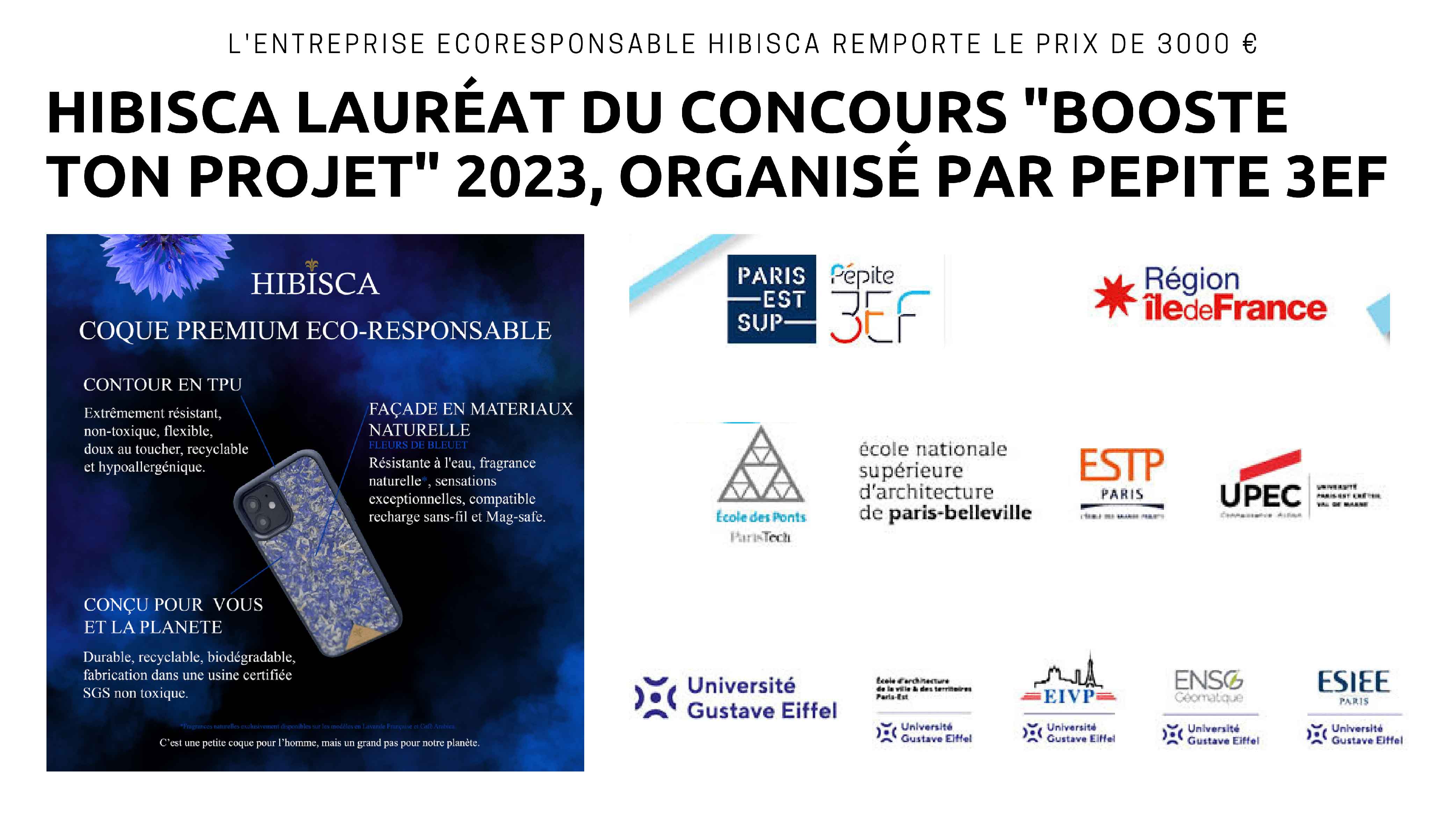 Hibisca lauréat du concours entrepreneurial "Booste ton projet" du PEPITE 3EF